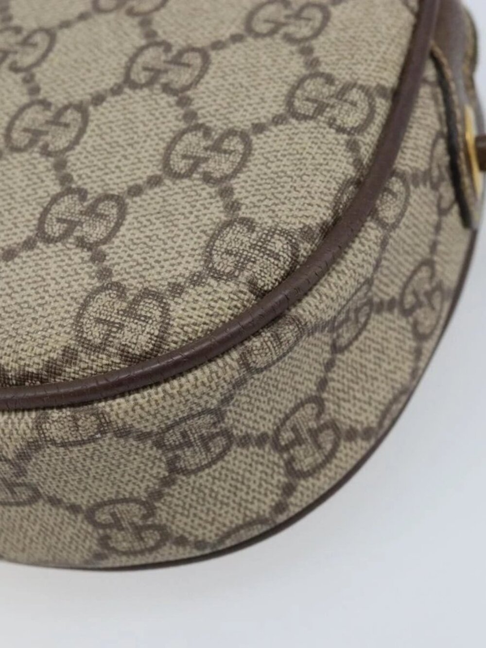 GUCCI GG Supreme Web Sherry Line Bag PVC Beige Gold 007 58 6112 Auth LNZ553 - Picture 4 of 16